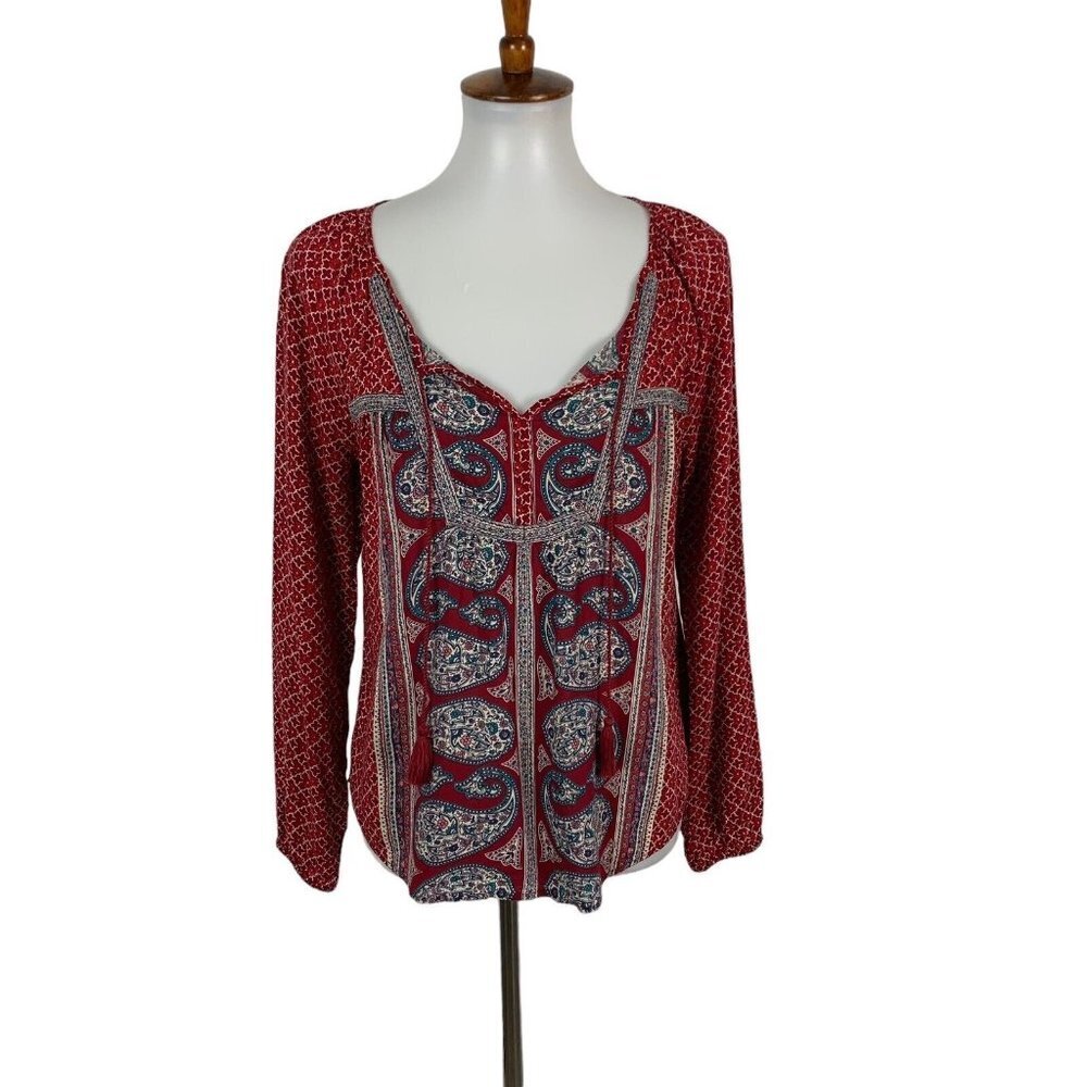 Lucky Brand Red and Blue Women's Top